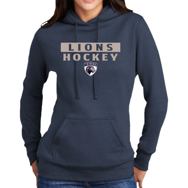 Triboro Lions - ® Ladies Core Fleece Pullover Hooded Sweatshirt Thumbnail